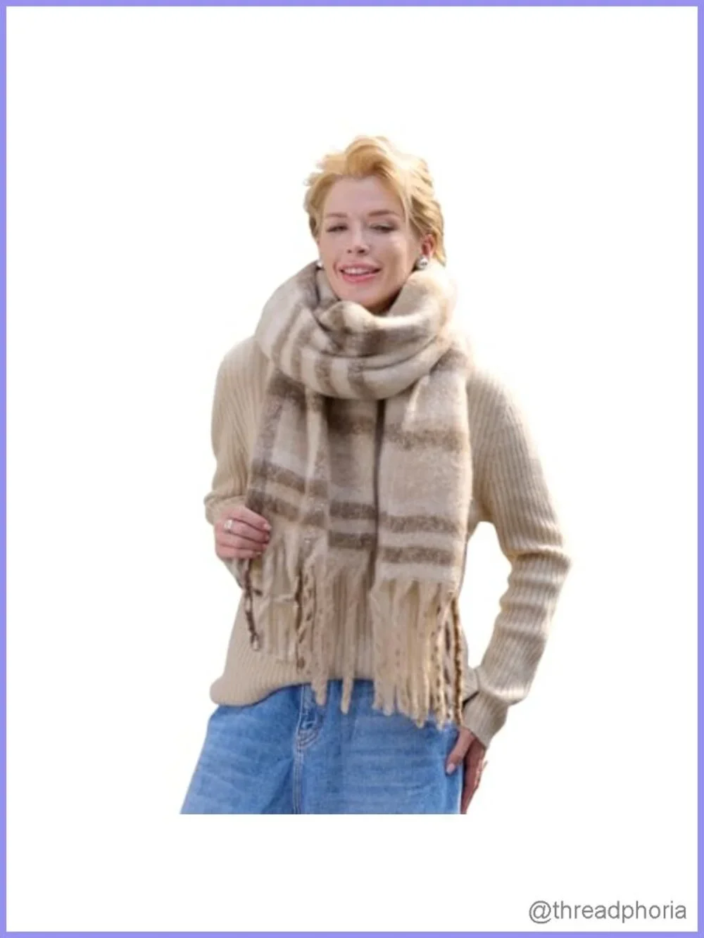 Women's Chunky Blanket Scarf Winter Wrap Cotton Soft Oversized